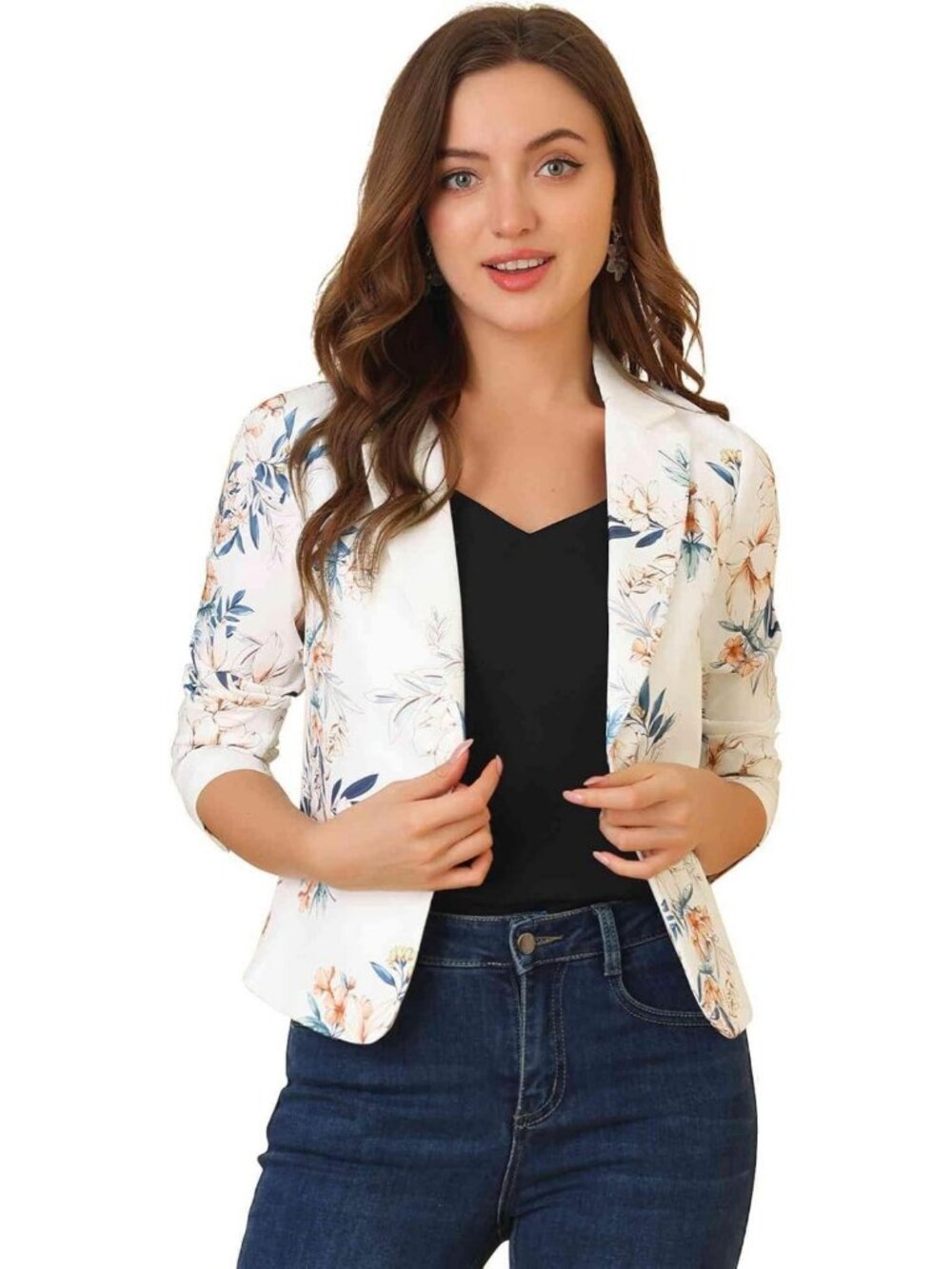 Chic Women's Lightweight Crop Blazer - Open Front Office Work & Casual Suit